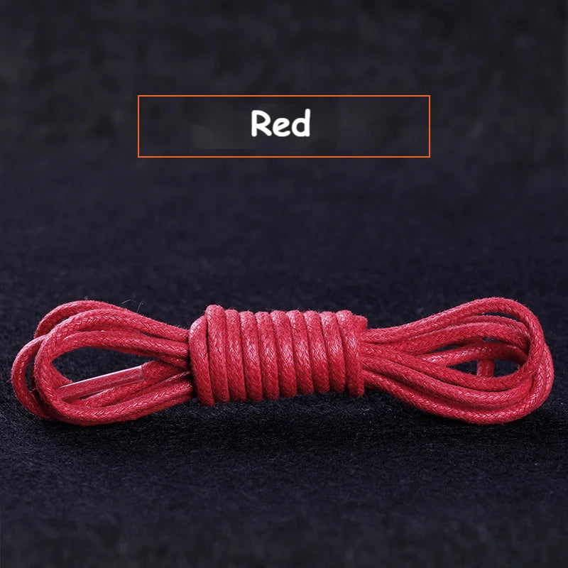 1Pair Cotton Waxed Round Shoelaces Boots Oxford Leather Shoes Laces Waterproof Rope Shoelace Diameter 0.25cm Length 60cm/80cm/100cm/120cm/140cm/160cm/180cm