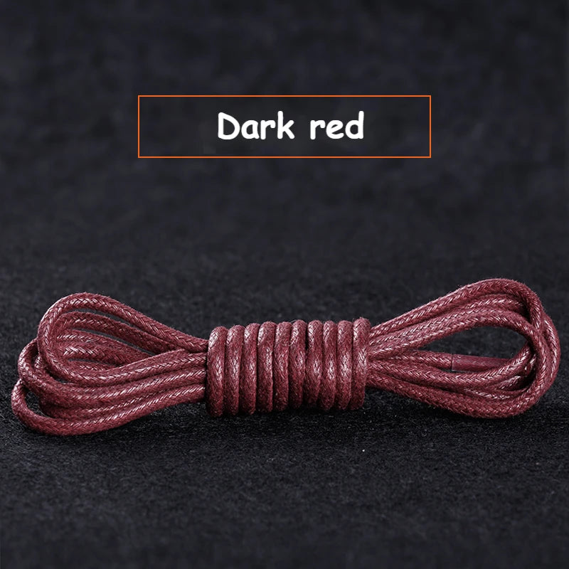 1Pair Cotton Waxed Round Shoelaces Boots Oxford Leather Shoes Laces Waterproof Rope Shoelace Diameter 0.25cm Length 60cm/80cm/100cm/120cm/140cm/160cm/180cm