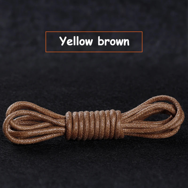 1Pair Cotton Waxed Round Shoelaces Boots Oxford Leather Shoes Laces Waterproof Rope Shoelace Diameter 0.25cm Length 60cm/80cm/100cm/120cm/140cm/160cm/180cm