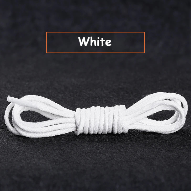 1Pair Cotton Waxed Round Shoelaces Boots Oxford Leather Shoes Laces Waterproof Rope Shoelace Diameter 0.25cm Length 60cm/80cm/100cm/120cm/140cm/160cm/180cm