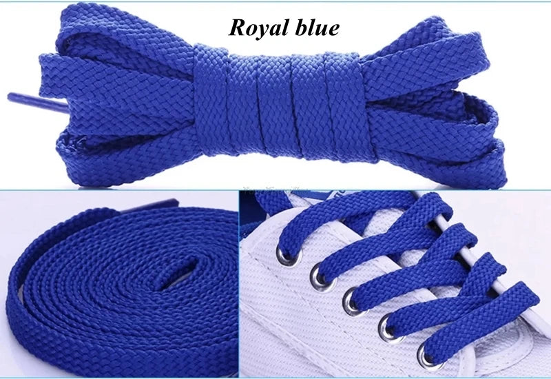 1Pair Flat Shoe laces Solid Classic Shoelaces Sneakers Laces for Shoes Quality Double Rope Shoelace 8mm Width 100/120/140/160CM