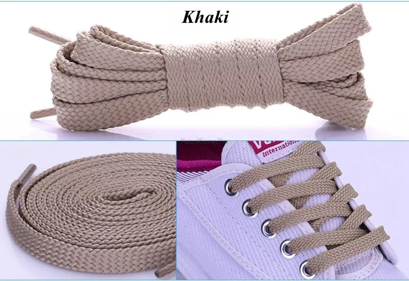 1Pair Flat Shoe laces Solid Classic Shoelaces Sneakers Laces for Shoes Quality Double Rope Shoelace 8mm Width 100/120/140/160CM