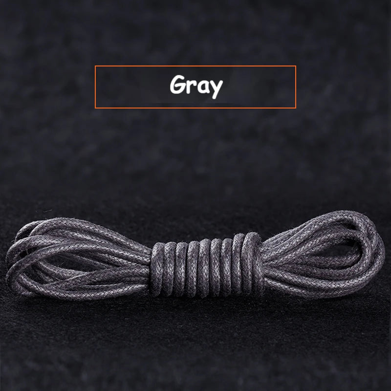 1Pair Cotton Waxed Round Shoelaces Boots Oxford Leather Shoes Laces Waterproof Rope Shoelace Diameter 0.25cm Length 60cm/80cm/100cm/120cm/140cm/160cm/180cm