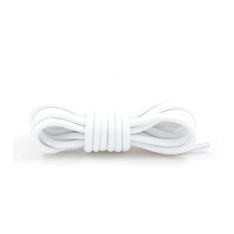 1Pair Round Shoelaces Solid Boots Sneakers Laces for Shoes Quality Rope Shoelace Diameter 0.4cm Length: 90cm/120cm/150cm