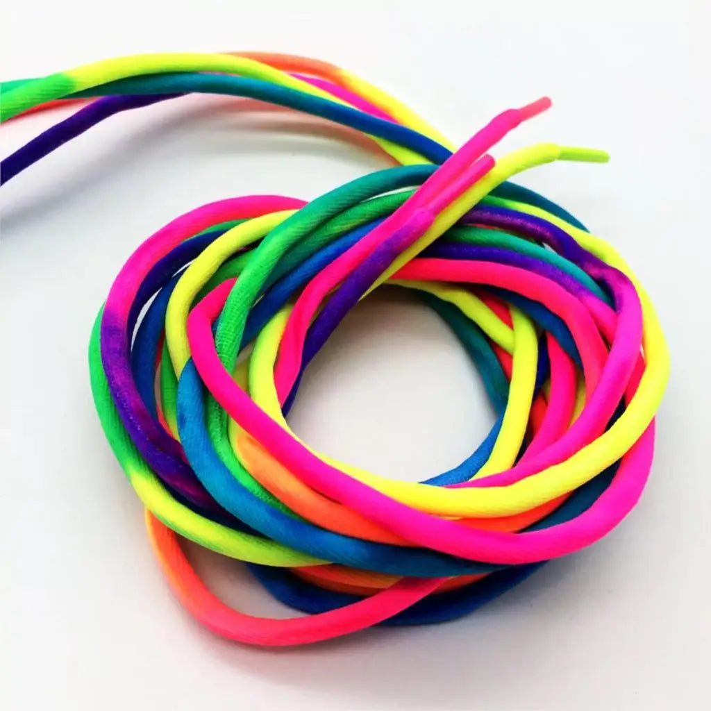 1Pair Fashion Rainbow Shoelaces Round Rope Laces for Shoes Colorful Shoe laces Sneakers Casual Shoes Shoelace Diameter 0.4cm Length 120CM 140CM