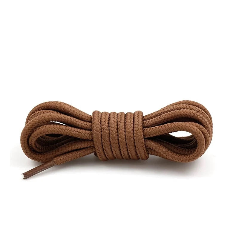 1Pair Round Shoelaces Solid Boots Sneakers Laces for Shoes Quality Rope Shoelace Diameter 0.4cm Length: 90cm/120cm/150cm