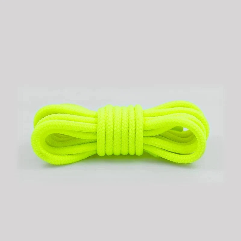 1Pair Round Shoelaces Solid Boots Sneakers Laces for Shoes Quality Rope Shoelace Diameter 0.4cm Length: 90cm/120cm/150cm