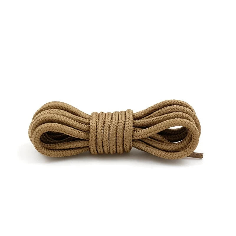 1Pair Round Shoelaces Solid Boots Sneakers Laces for Shoes Quality Rope Shoelace Diameter 0.4cm Length: 90cm/120cm/150cm