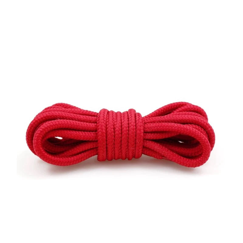 1Pair Round Shoelaces Solid Boots Sneakers Laces for Shoes Quality Rope Shoelace Diameter 0.4cm Length: 90cm/120cm/150cm