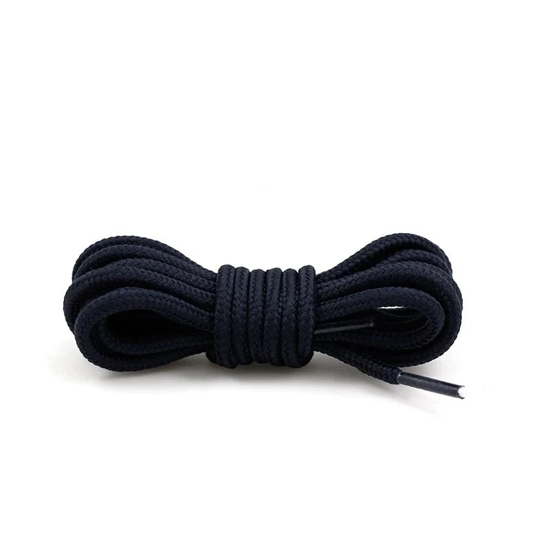 1Pair Round Shoelaces Solid Boots Sneakers Laces for Shoes Quality Rope Shoelace Diameter 0.4cm Length: 90cm/120cm/150cm