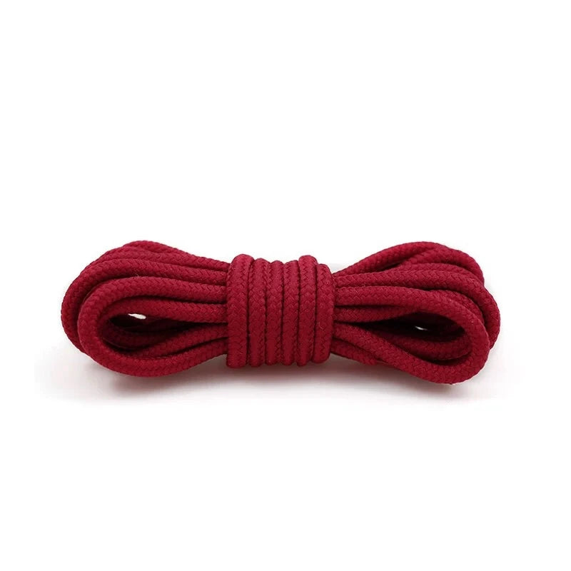 1Pair Round Shoelaces Solid Boots Sneakers Laces for Shoes Quality Rope Shoelace Diameter 0.4cm Length: 90cm/120cm/150cm