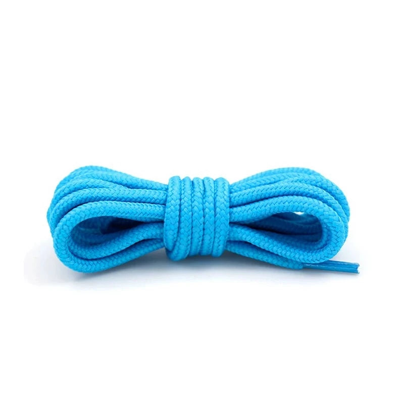 1Pair Round Shoelaces Solid Boots Sneakers Laces for Shoes Quality Rope Shoelace Diameter 0.4cm Length: 90cm/120cm/150cm