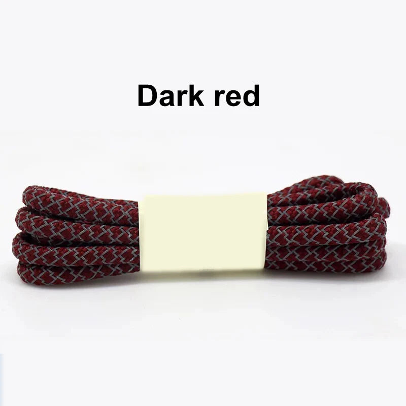 1Pair Reflective Shoelaces Sneakers Casual Shoes Laces Round Rope Shoelace Diameter 0.4cm Length 100cm/120cm/140cm/160cm