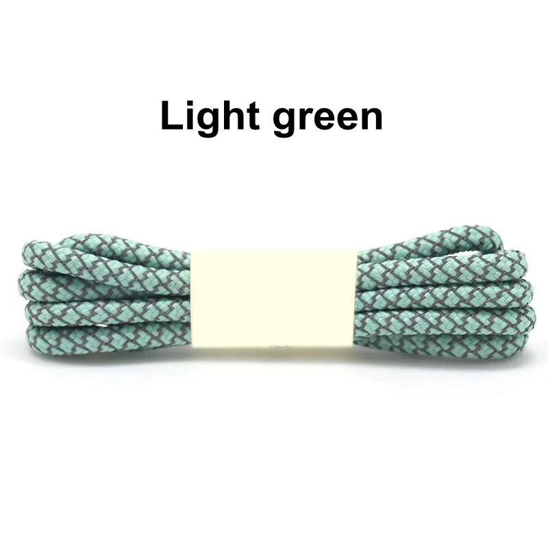 1Pair Reflective Shoelaces Sneakers Casual Shoes Laces Round Rope Shoelace Diameter 0.4cm Length 100cm/120cm/140cm/160cm