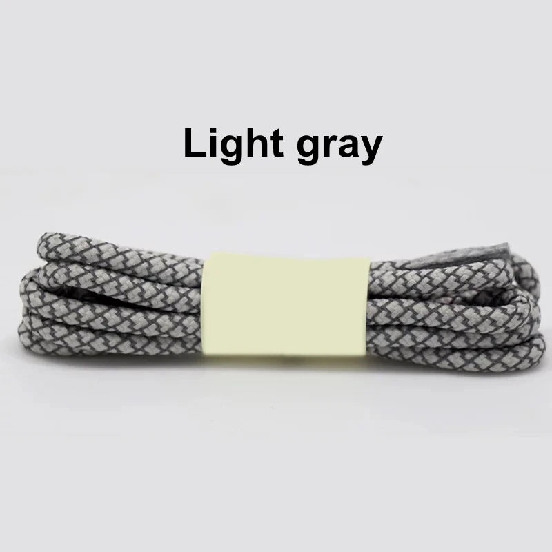 1Pair Reflective Shoelaces Sneakers Casual Shoes Laces Round Rope Shoelace Diameter 0.4cm Length 100cm/120cm/140cm/160cm