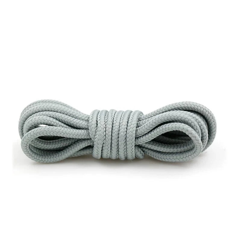 1Pair Round Shoelaces Solid Boots Sneakers Laces for Shoes Quality Rope Shoelace Diameter 0.4cm Length: 90cm/120cm/150cm