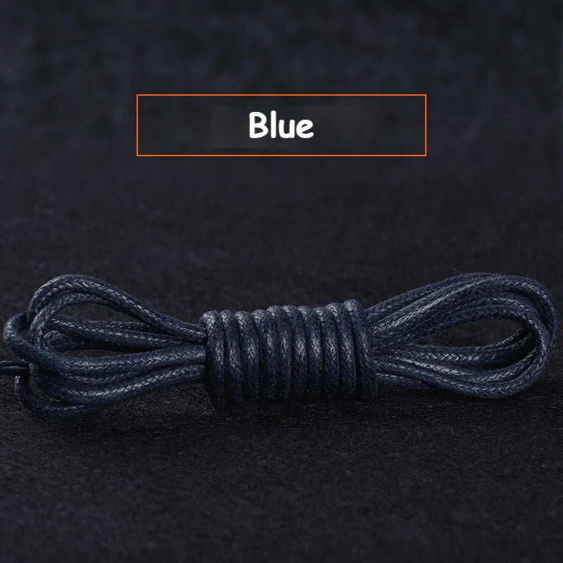 1Pair Cotton Waxed Round Shoelaces Boots Oxford Leather Shoes Laces Waterproof Rope Shoelace Diameter 0.25cm Length 60cm/80cm/100cm/120cm/140cm/160cm/180cm