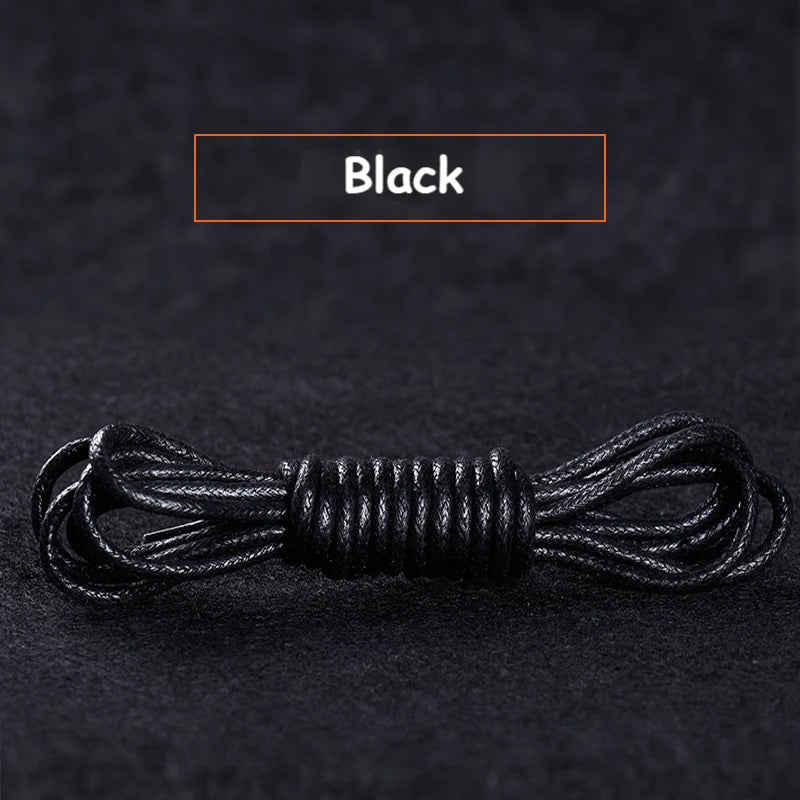 1Pair Cotton Waxed Round Shoelaces Boots Oxford Leather Shoes Laces Waterproof Rope Shoelace Diameter 0.25cm Length 60cm/80cm/100cm/120cm/140cm/160cm/180cm