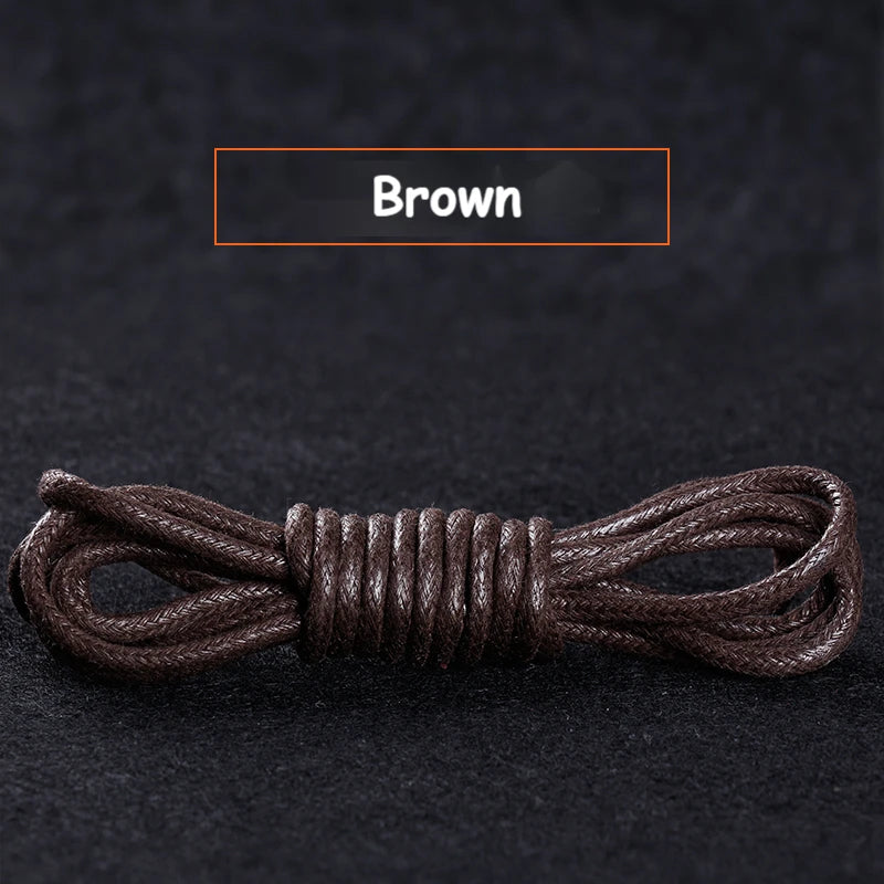 1Pair Cotton Waxed Round Shoelaces Boots Oxford Leather Shoes Laces Waterproof Rope Shoelace Diameter 0.25cm Length 60cm/80cm/100cm/120cm/140cm/160cm/180cm