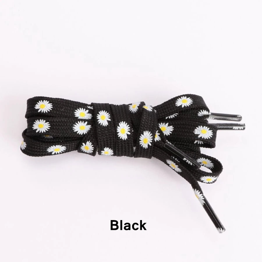 Fashion Little Daisies Shoelaces Cartoon Printing Unisex Flat Shoe laces High-top Canvas Sneakers Shoelace AF1 Sports Shoelaces