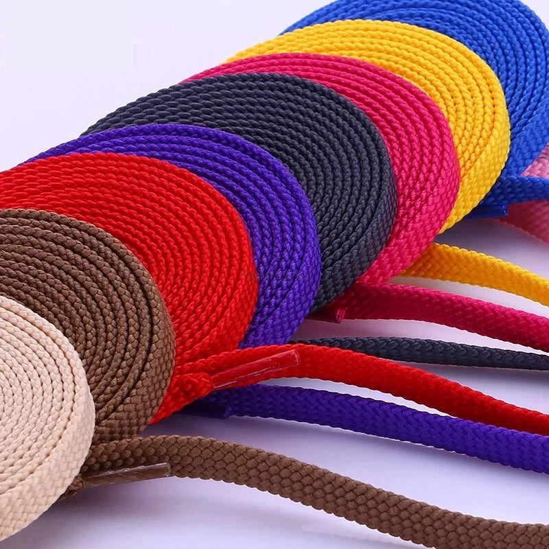 1Pair Flat Shoe laces Solid Classic Shoelaces Sneakers Laces for Shoes Quality Double Rope Shoelace 8mm Width 100/120/140/160CM