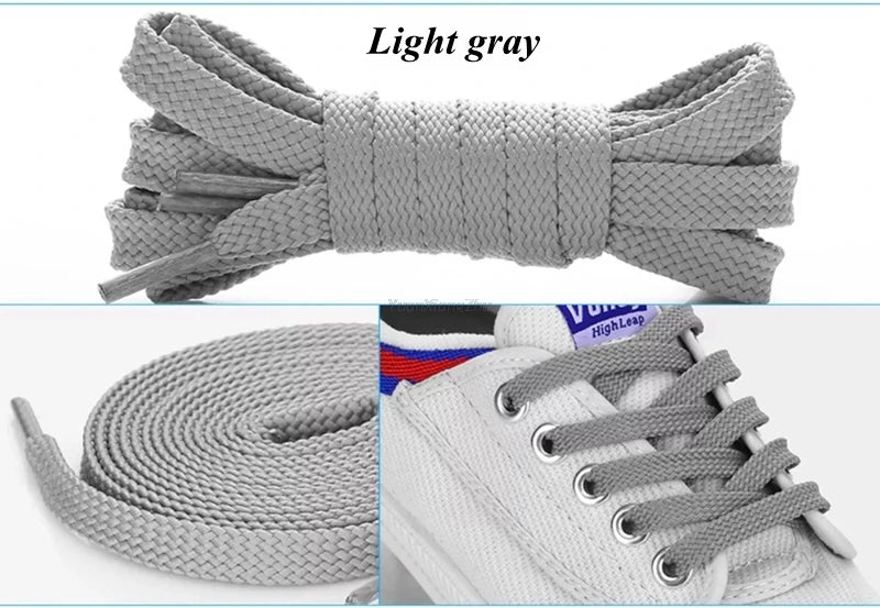 1Pair Flat Shoe laces Solid Classic Shoelaces Sneakers Laces for Shoes Quality Double Rope Shoelace 8mm Width 100/120/140/160CM