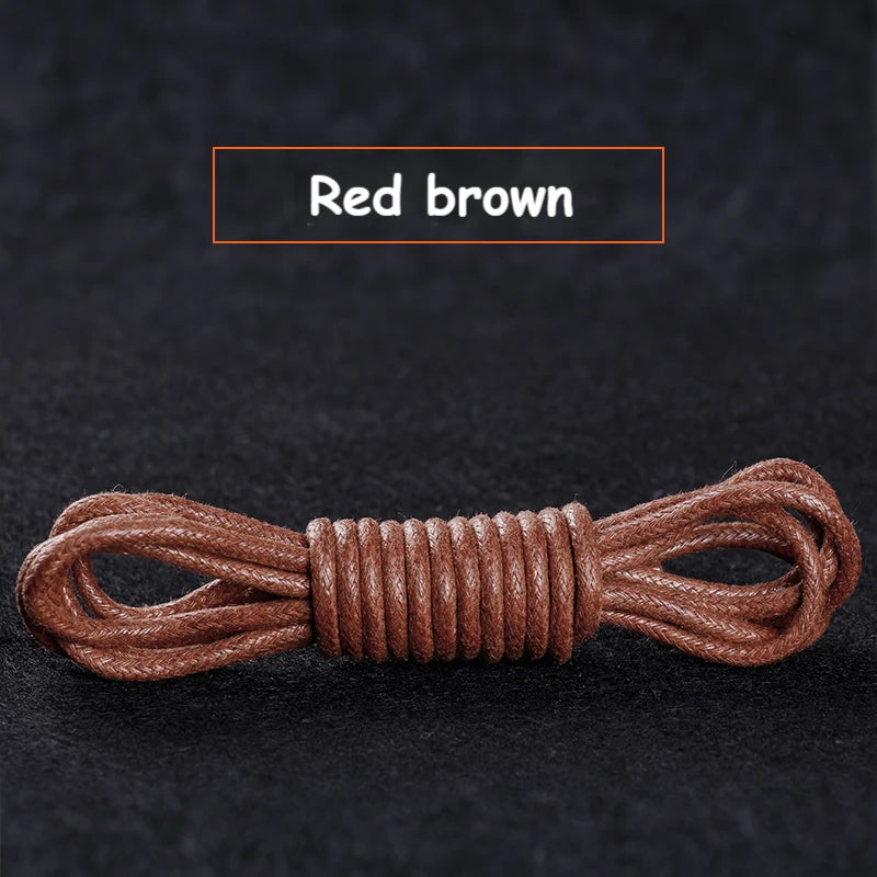 1Pair Cotton Waxed Round Shoelaces Boots Oxford Leather Shoes Laces Waterproof Rope Shoelace Diameter 0.25cm Length 60cm/80cm/100cm/120cm/140cm/160cm/180cm