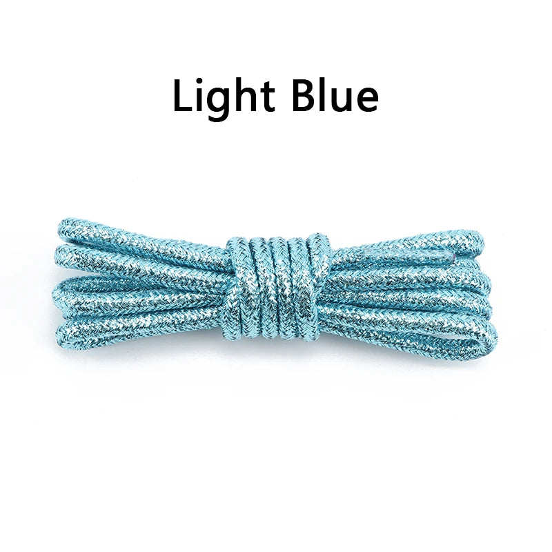 1Pair Colorful Round Shoelaces Fashion Glitter Shoe laces Running Sneakers Laces Rope Shoelace for Shoes Diameter 0.3cm Length: 100cm/120cm/140cm/160cm/180CM