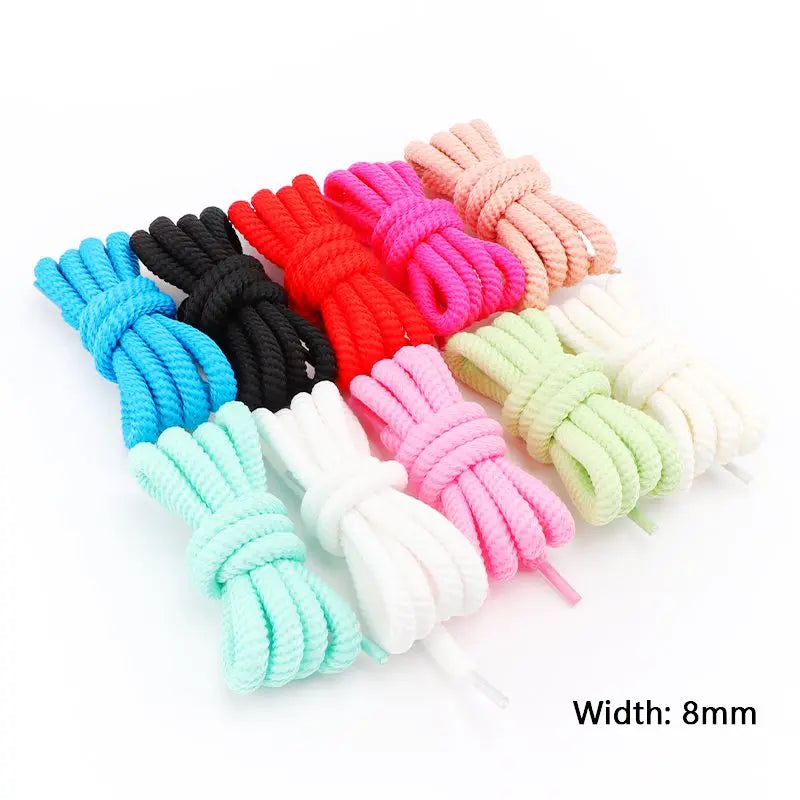 1Pair Round Shoelaces Rope Shoelace Boots Sneakers Casual Shoes Laces Shoes Accessories Diameter 0.8cm Length: 100cm/120cm/140cm/160CM