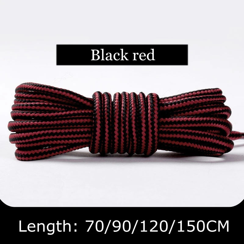 1Pair Round Shoelaces Striped Double Color Sneakers Boots Laces for Shoes Quality Rope Shoelace Diameter 0.4cm Length 70cm/90cm/120cm/150cm