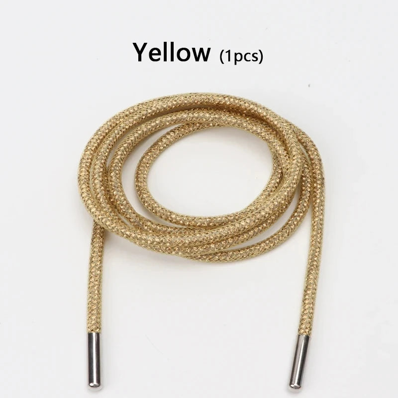 1Pair Luxury Rhinestone Shoelaces Colorful Diamond Casual Shoes Laces Round Rope Shoelace Diameter 0.4cm Length 120cm/140cm/160cm