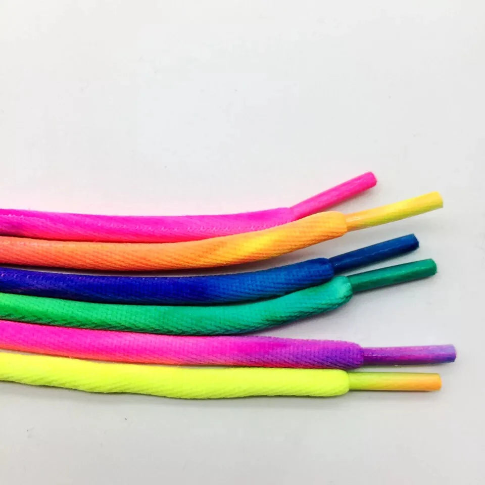 1Pair Fashion Rainbow Shoelaces Round Rope Laces for Shoes Colorful Shoe laces Sneakers Casual Shoes Shoelace Diameter 0.4cm Length 120CM 140CM