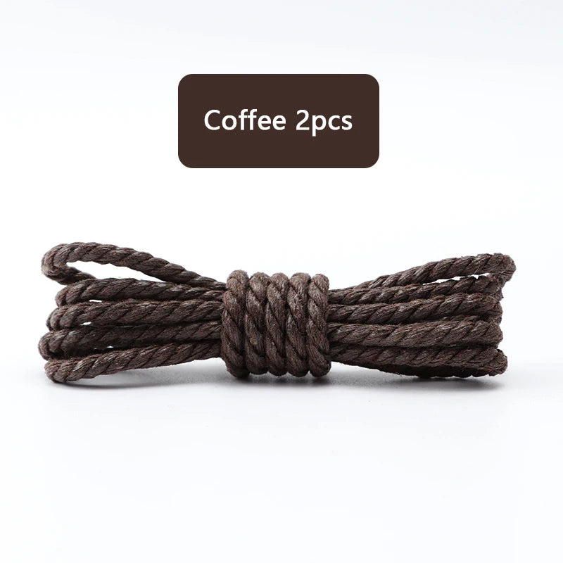 1Pair Leather Shoes Laces Round Rope Shoelaces Waterproof Waxed Cotton Shoelace Oxford Boots Laces for Shoes Diameter 0.35cm Length 70cm/90cm/120cm/150cm