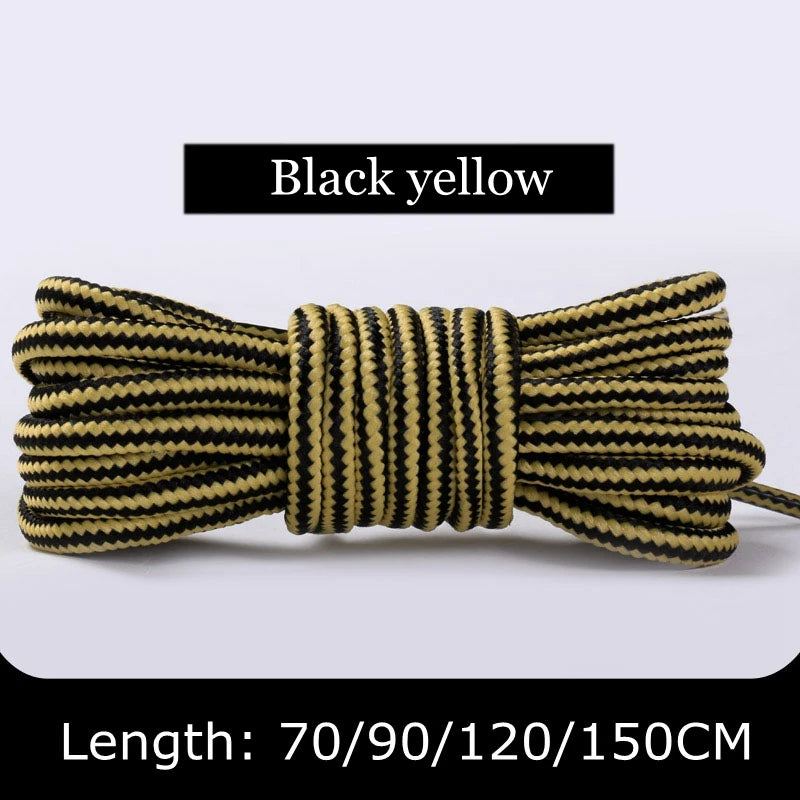 1Pair Round Shoelaces Striped Double Color Sneakers Boots Laces for Shoes Quality Rope Shoelace Diameter 0.4cm Length 70cm/90cm/120cm/150cm