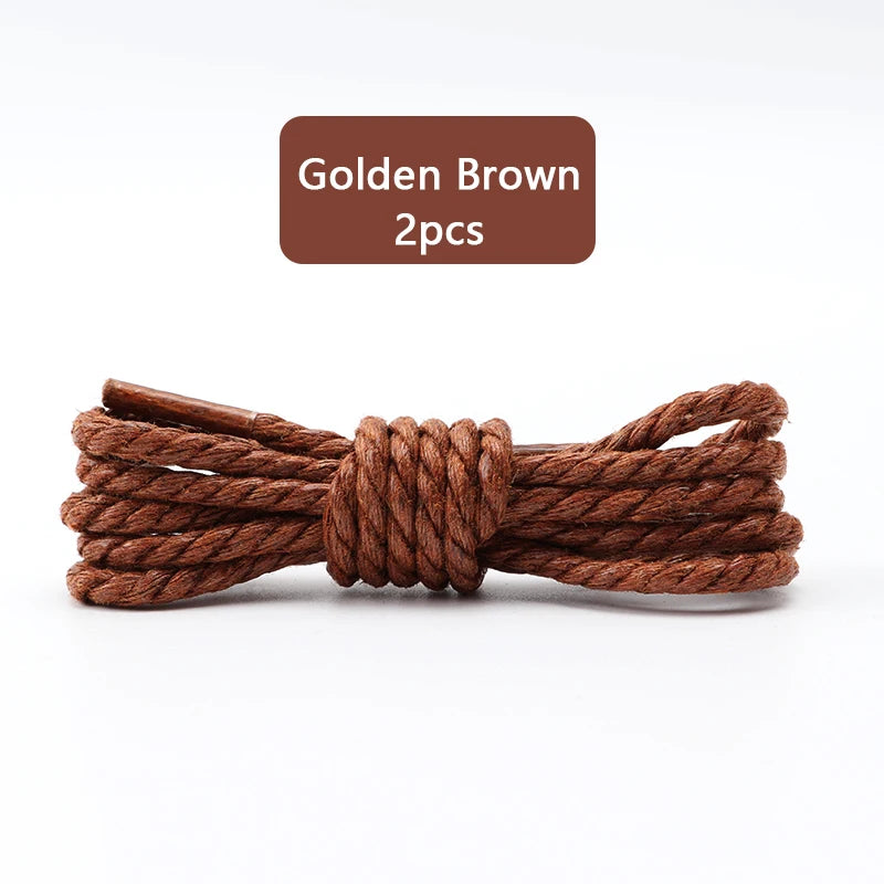 1Pair Leather Shoes Laces Round Rope Shoelaces Waterproof Waxed Cotton Shoelace Oxford Boots Laces for Shoes Diameter 0.35cm Length 70cm/90cm/120cm/150cm