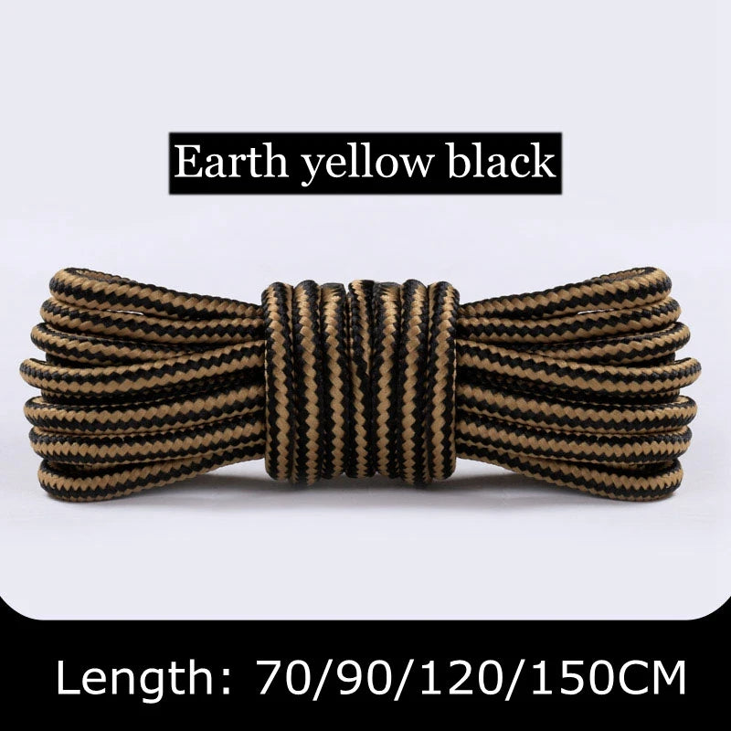 1Pair Round Shoelaces Striped Double Color Sneakers Boots Laces for Shoes Quality Rope Shoelace Diameter 0.4cm Length 70cm/90cm/120cm/150cm