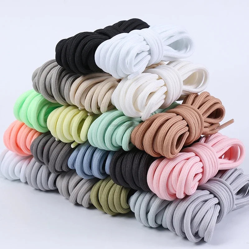 1Pair Round Shoelaces Sneakers Casual Shoes Laces Quality Rope Shoelace Diameter 0.4cm Length 80cm/100cm/120cm/140cm/160cm