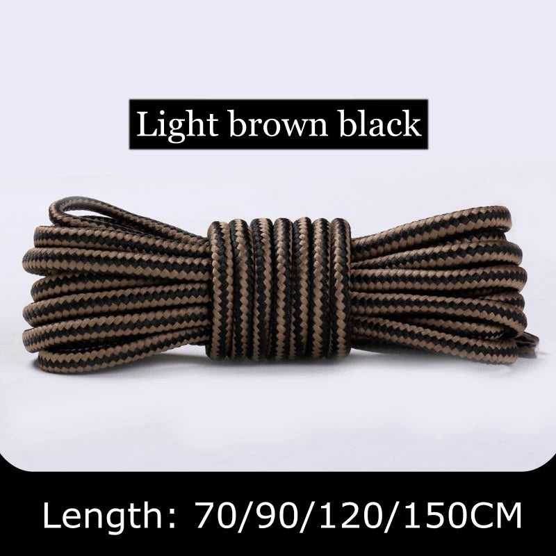 1Pair Round Shoelaces Striped Double Color Sneakers Boots Laces for Shoes Quality Rope Shoelace Diameter 0.4cm Length 70cm/90cm/120cm/150cm