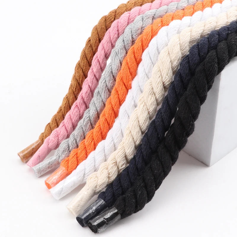 1Pair Round Shoelaces Colorful Quality Cotton Shoelace Sneakers Boots Laces Rope Shoe laces Diameter 0.8cm Length: 100cm/120cm/140cm/160CM