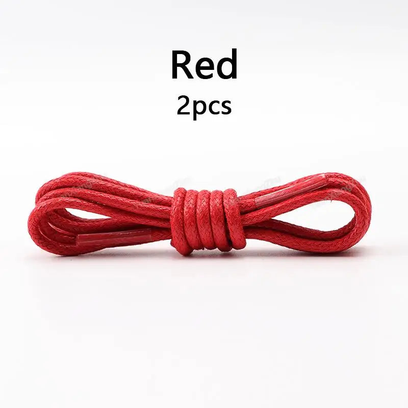 1Pair Waterproof Round Shoelaces Cotton Waxed Rope Shoelace Boots Oxford Leather Shoes Laces Diameter 0.25cm Length 60cm/80cm/100cm/120cm/140cm/160cm/180cm