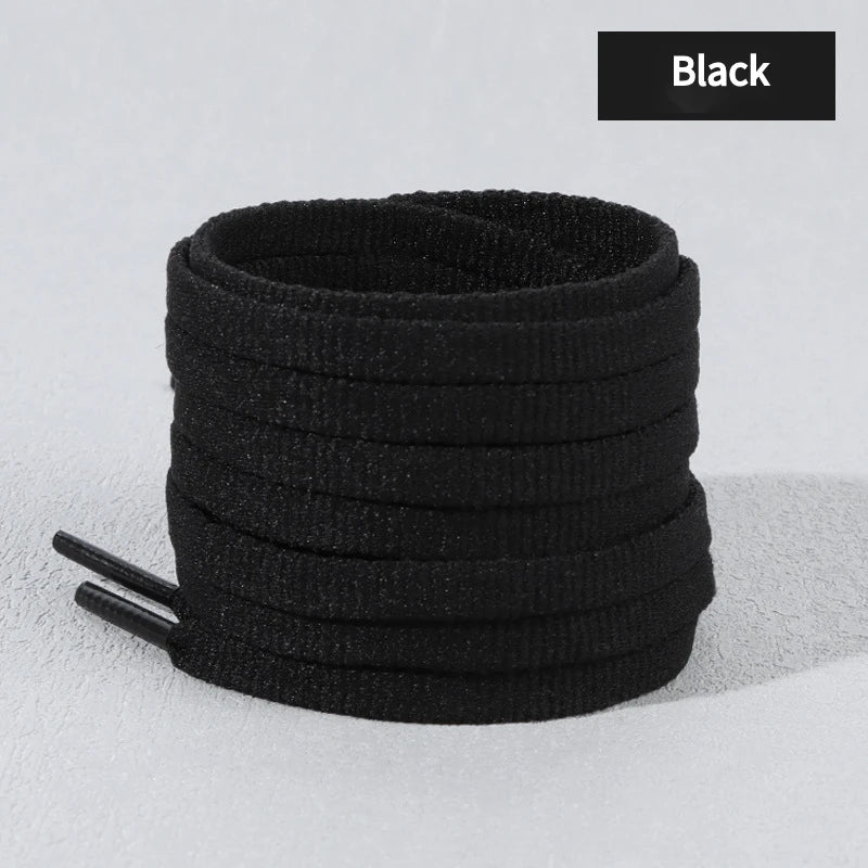 1Pair Flat Shoelaces Sneakers Basketball Laces for Shoes Accessories 90cm/120cm/140cm/160cm Width 0.6cm White Black Rope Shoelace