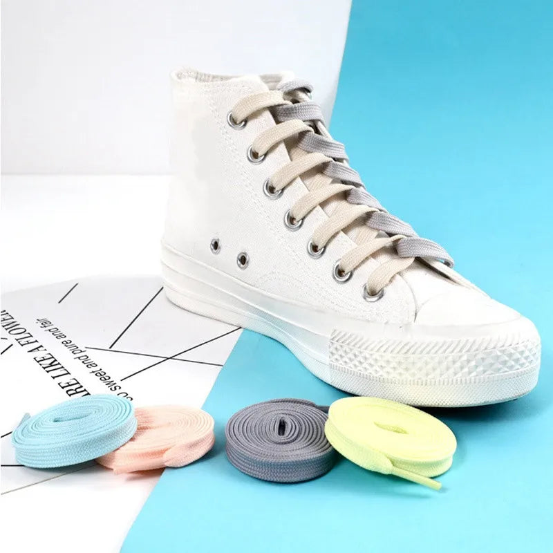 1Pair Sneakers Shoelaces Unisex Flat Shoe Lace Classic Shoelace Af1 Solid Color Shoe Strings Shoes Accessories Laces for Shoes