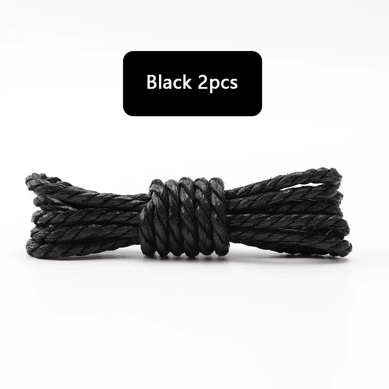 1Pair Leather Shoes Laces Round Rope Shoelaces Waterproof Waxed Cotton Shoelace Oxford Boots Laces for Shoes Diameter 0.35cm Length 70cm/90cm/120cm/150cm