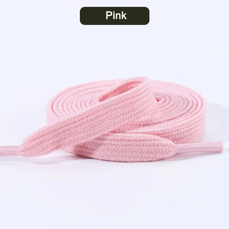 Quality Cotton Shoelaces Flat Sneakers Shoe laces Tennis Shoelace 1CM Width 80/100/120/140/160CM Laces for Shoes Accesories