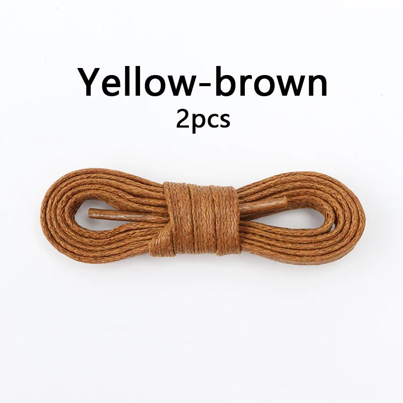 1Pair Cotton Waxed Flat Shoelaces Waterproof Rope Shoelace Boots Oxford Leather Shoes Laces Diameter 0.7cm Length 60cm/80cm/100cm/120cm/140cm/160cm/180cm