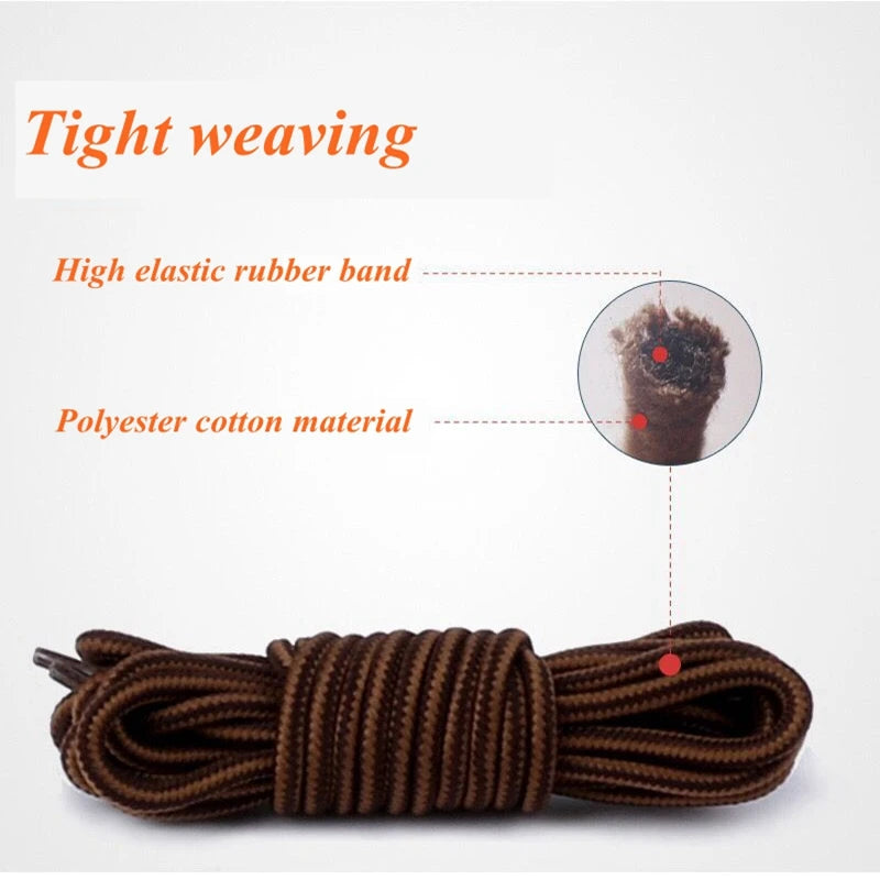 1Pair Round Shoelaces Striped Double Color Sneakers Boots Laces for Shoes Quality Rope Shoelace Diameter 0.4cm Length 70cm/90cm/120cm/150cm