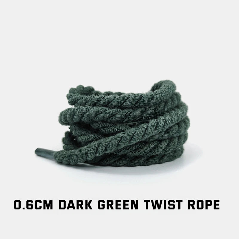 1Pair Round Shoelaces Twisted Rope Shoelace Sneakers Boots Casual Shoes Laces Shoes Accessories Diameter 0.6cm Length: 120cm/140cm/160cm