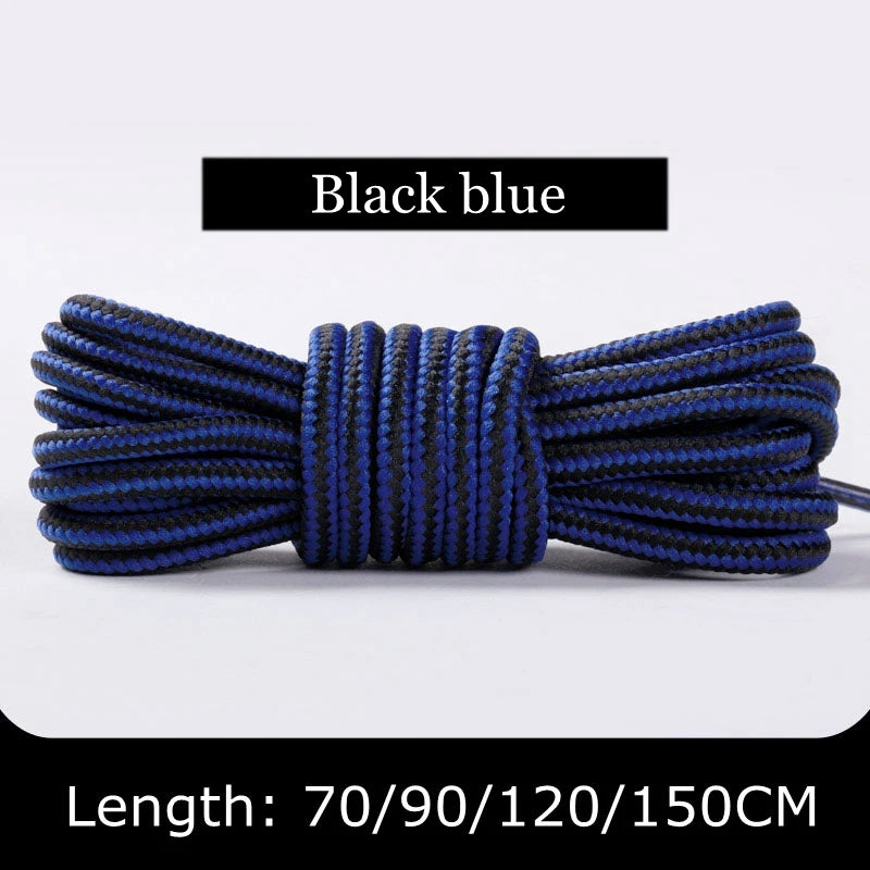 1Pair Round Shoelaces Striped Double Color Sneakers Boots Laces for Shoes Quality Rope Shoelace Diameter 0.4cm Length 70cm/90cm/120cm/150cm