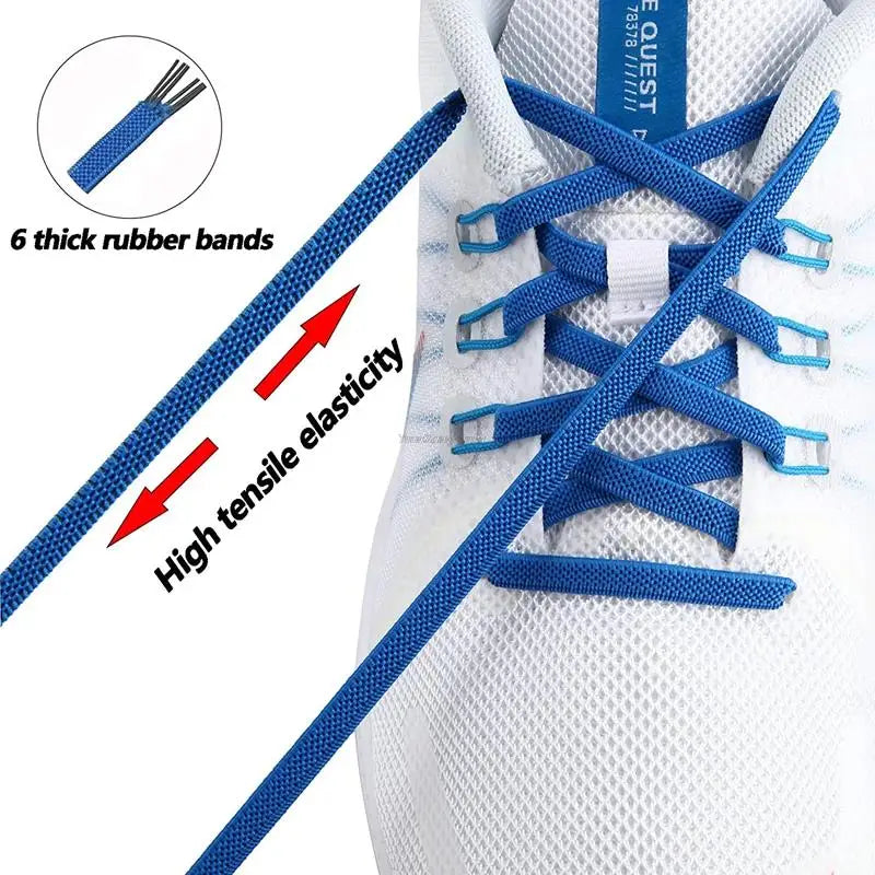 1Pair Elastic Shoelaces Sneakers Casual Flat Laces width 0.6cm length 80cm/100cm/120cm/140cm/160cm Rubber Shoelace