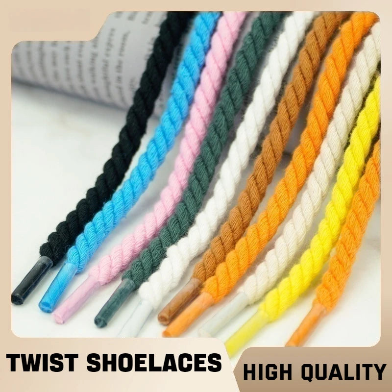 1Pair Round Shoelaces Twisted Rope Shoelace Sneakers Boots Casual Shoes Laces Shoes Accessories Diameter 0.6cm Length: 120cm/140cm/160cm